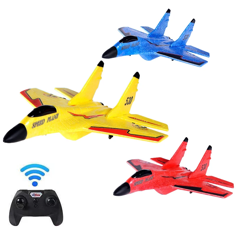 

530 F16&su35 Rc Aircraft Toy 2.4G Electric Remote Control High Speed Model Airplane Outdoor Epp Material Plain Gift for Children