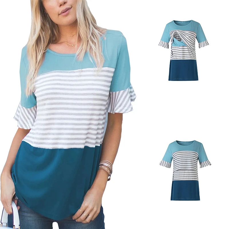 Три стиля Лоскутная Одежда для кормящих матерей одежда Embarazada модный топ