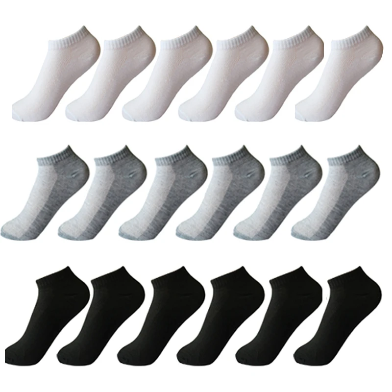 20Pair Women Socks Breathable Ankle Socks Solid Color Short Comfortable High Quality Cotton Low Cut Socks White Black Gray