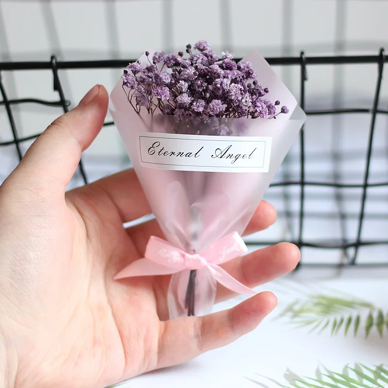 Фиолетовый 1 Bunch of Mini Dried Flowers Sky Stars Small Bouquet Take Picture Prop Home Window Decoration Valentine's Day DIY Craft Gifts - Цвет: Фиолетовый