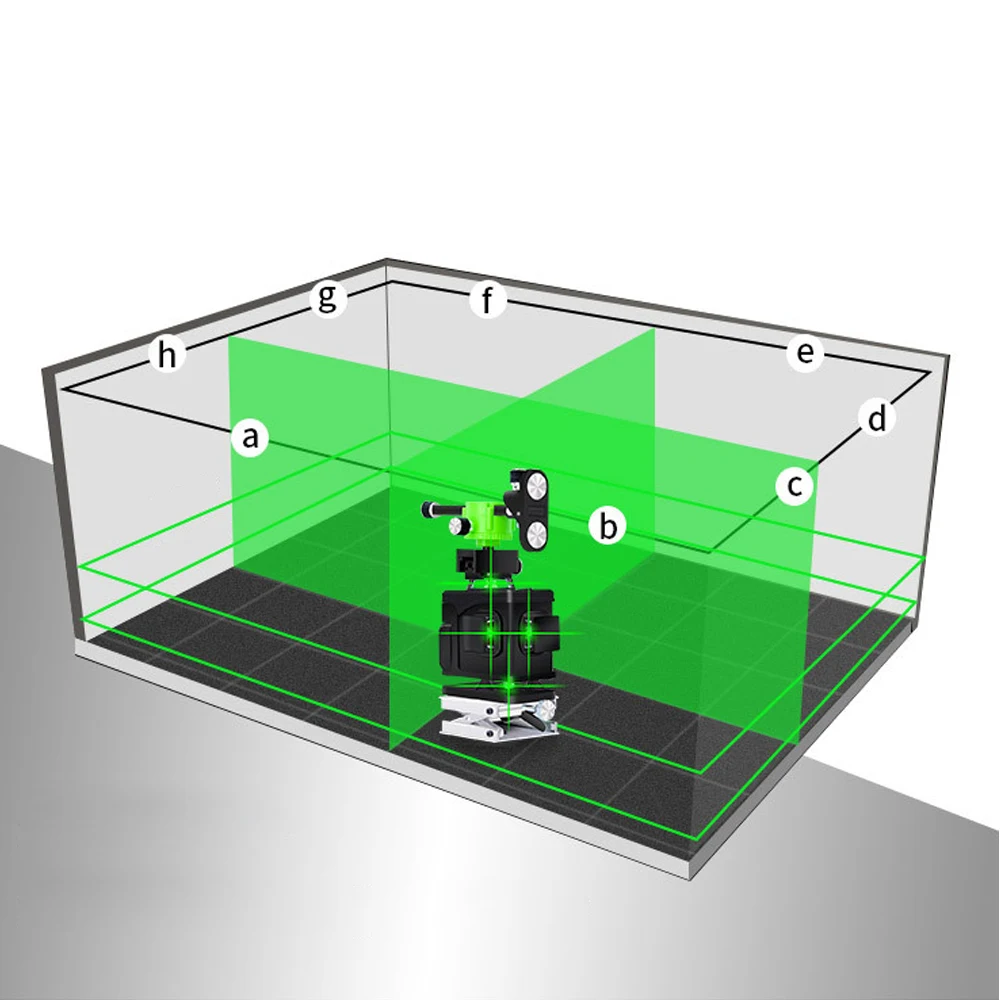 

PUERCI 16 line 4D laser level Super Powerful Self-leveling Cross Line 360 Green Laser Level with outdoor