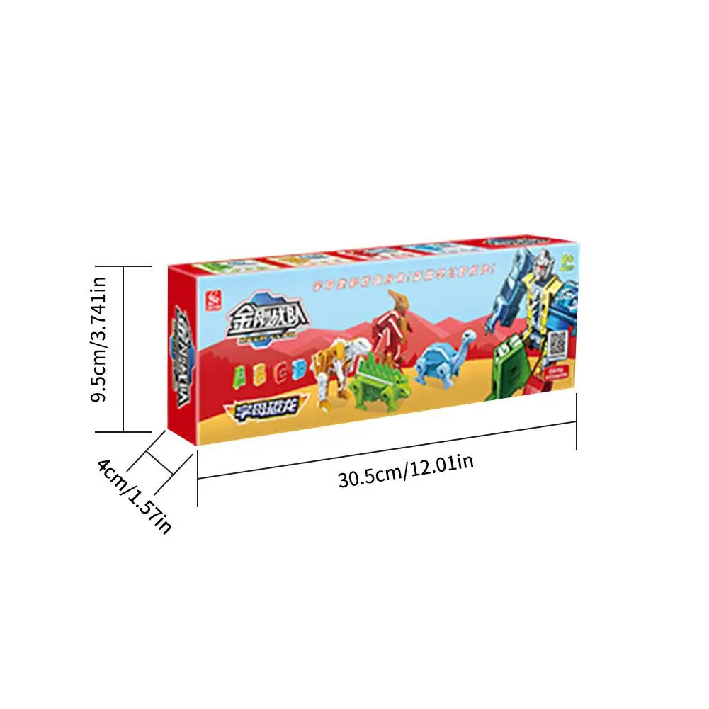 26 букв Алфавит деформация робот Creativees Животное Динозавр фигурки Трансформация