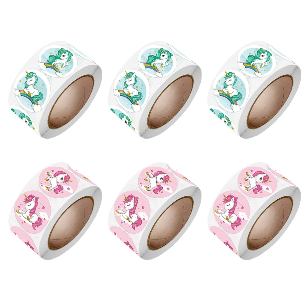 

6 Rolls Shaped Patter Sealing Stickers Gift Box Stickers (Assorted Color)