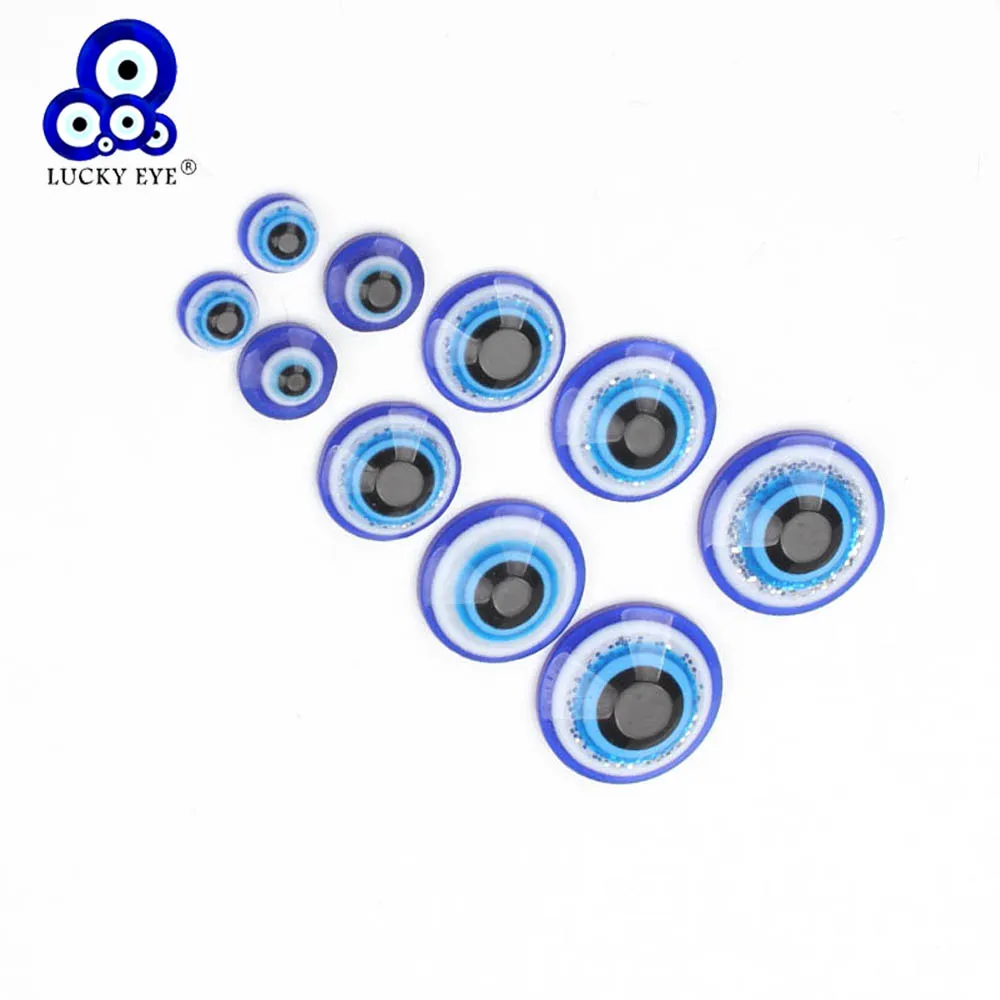 50 шт./лот бусины с голубым турецким глазом Lucky Eye круглые для ювелирных изделий