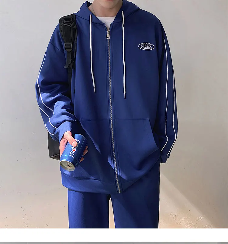 LAPPSTER Tracksuit мужской спортивный костюм осень мужские модные брюки комплект из двух предметов Мужской боковой полосатый Бомбер куртка пальто