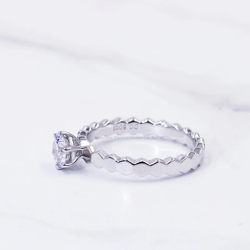 Tianyu драгоценные Камни Серебряное обручальное кольцо с волнами длинного