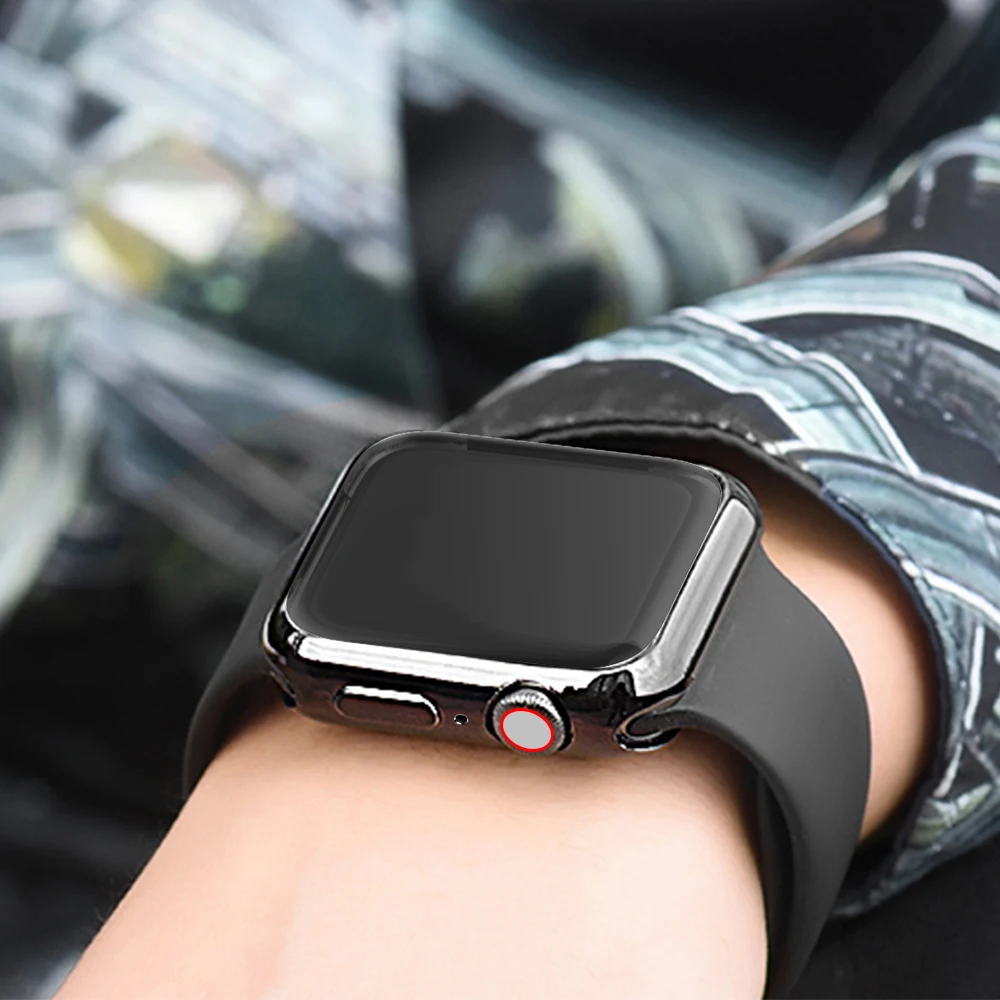 Тонкий мягкий чехол из ТПУ для Apple Watch Series 1 2 3 38 мм 42 мм защитный чехол с покрытием для iwatch Series 4 5 40 мм 44 мм