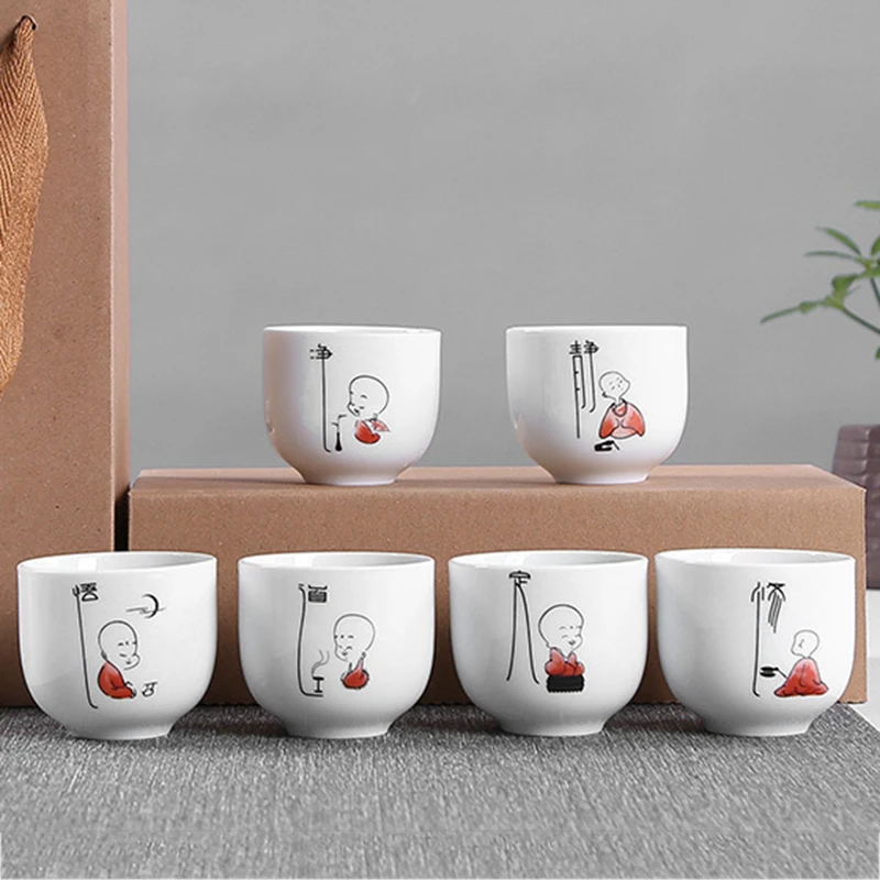 6 шт./лот чай кунг-фу керамическая композиция целая упаковка эмалированный