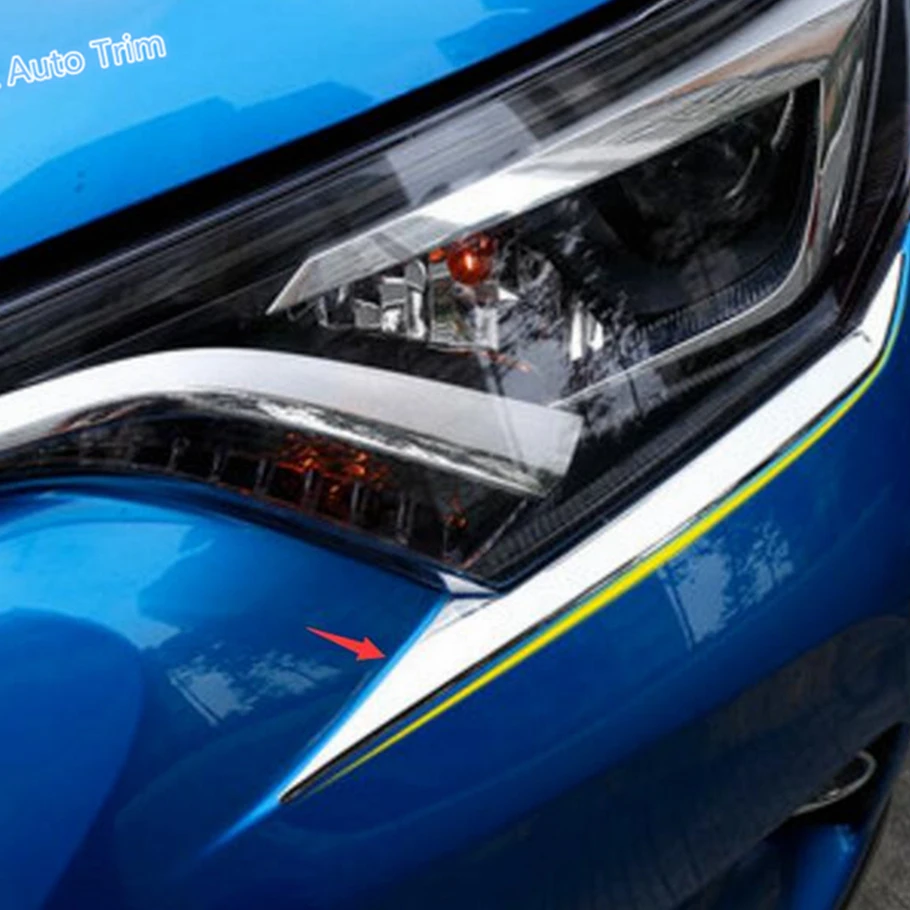 Автомобильный Стайлинг хромированные передние фары лампы полоски для бровей