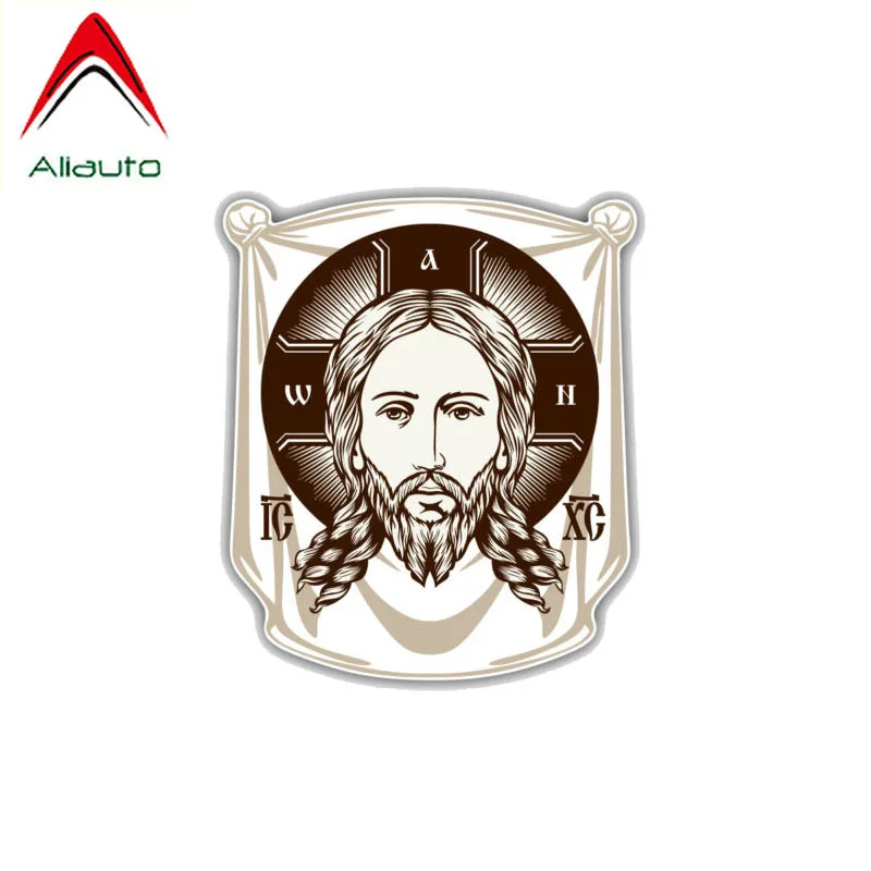 

Aliauto, лицо Иисуса православной церкви, значок, Женская религия, украшение, наклейка для Skoda Honda Hyundai Toyota,11 см * 13 см