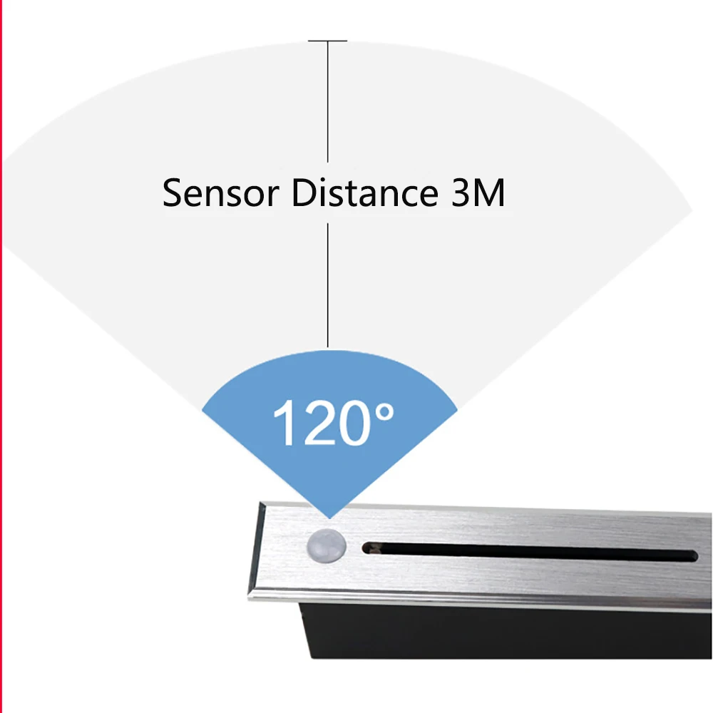 Настенный светильник с ИК-датчиком движения алюминиевый встраиваемый