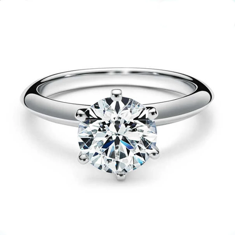 Кольцо из серебра 925 пробы с бриллиантовой огранкой Диаметром 6 5 мм | Украшения и