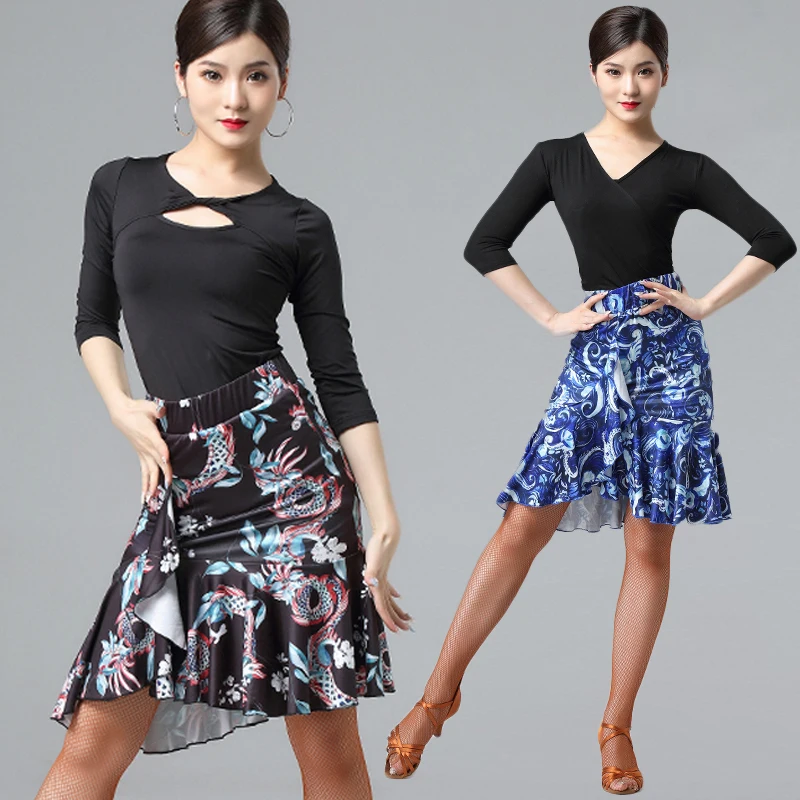 Топы для латиноамериканских танцев юбка одежда вечерние цев из молочного шелка