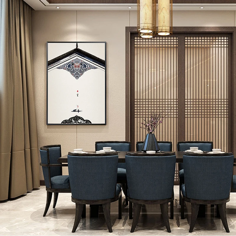 

Chinese Style Modern Whiter Canvas Painting Poster and Print for Living Room Bedroom Decorative Painting Wall Art Home Unframed