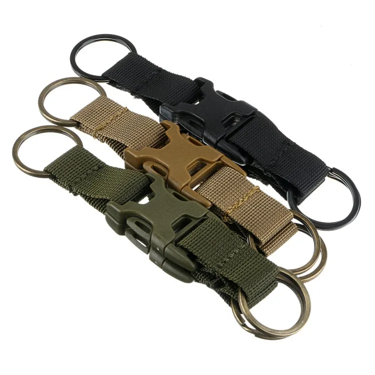 

Outdoor Molle Webbing Carabiner Strap Multifunction Hanging Ring Clip Keychain Camp Water Bottle Hanger Tactical Holder Hook