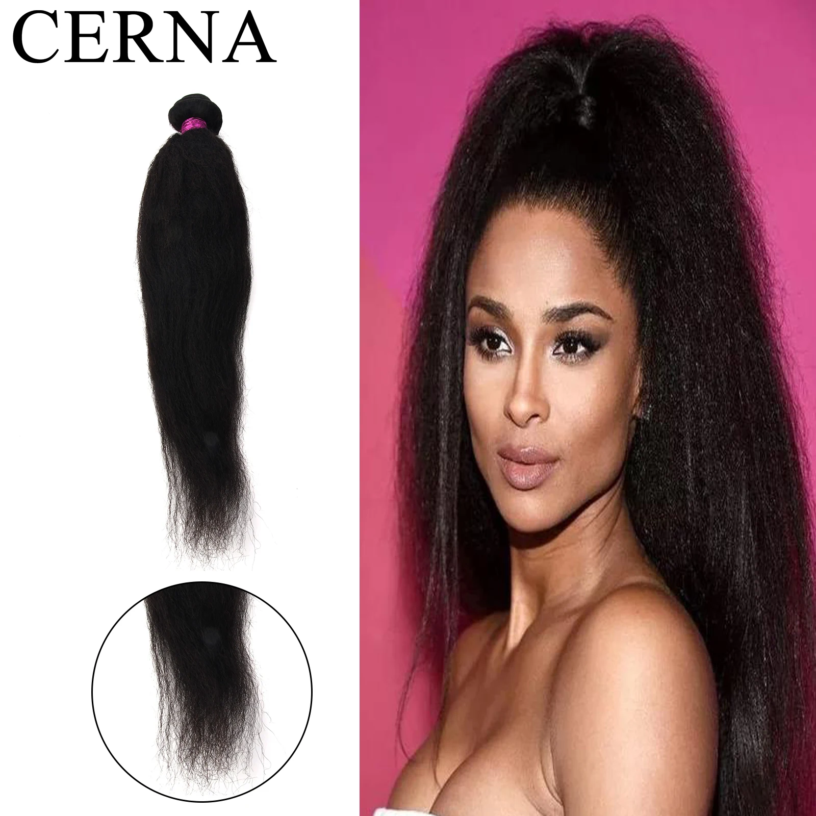 

Cerna Kinky Straight Hair Brazilian Virgin Hair Weave BundlesÂ 100% Unprocessed Human for Black WomenHairÂ Extensions Wholesales