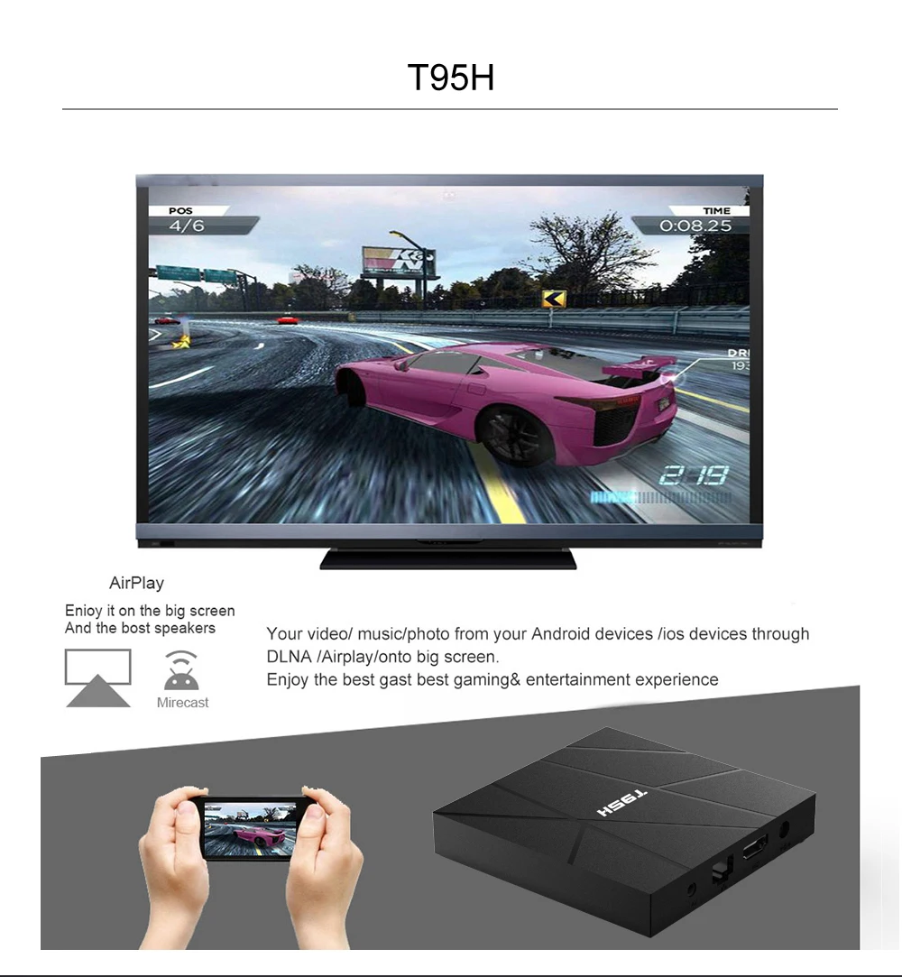 

Android Smart TV Box 10.0 2GB RAM 16GB ROM, media player T95H Allwinner H616 quad-core 6K with 64-bit, H.265, 3D, 2.4G WiFi, etc