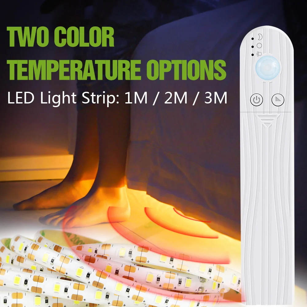

1M-5M PIR Motion Sensor Strip Light USB 5V Kitchen Closet LED Night Light Wardrobe LED Under Cabinet Light Flexible Lamp Tape