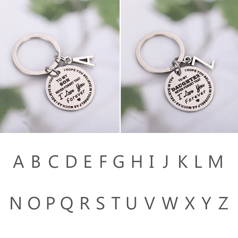 

Oeinin Creative Keychain Man TO MY SON DAUGHTER Key Chain Bags Boy Letter Color Key Ring Zinc Alloy Pendant Accessories Brelok