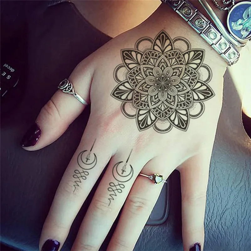 Сексуальная черная хна временные татуировки для женщин и девушек украшение
