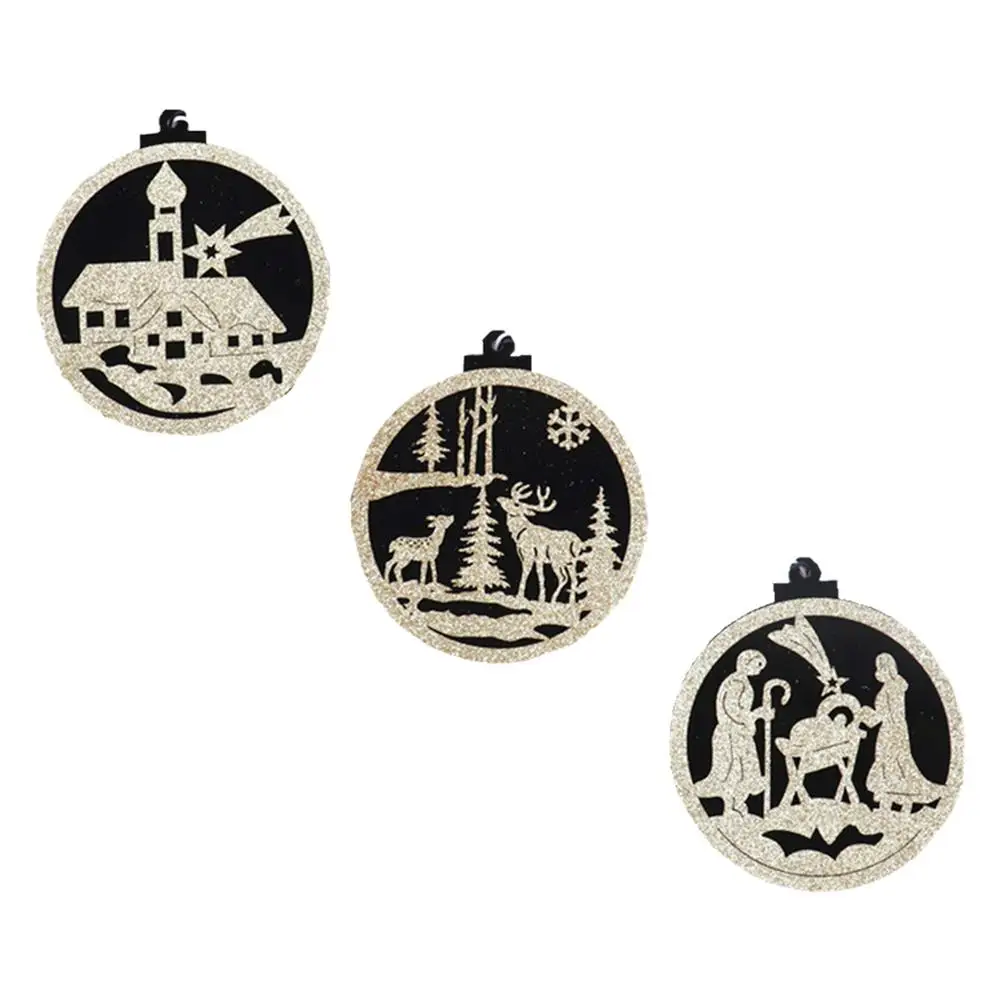 

3 шт., деревянные украшения для новогодней ёлки