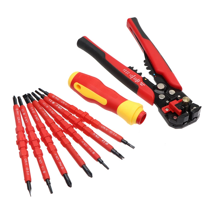 

Набор ручных инструментов, усовершенствованная изоляция, ручка электрика, Набор отверток, автоматический инструмент для зачистки проводов...