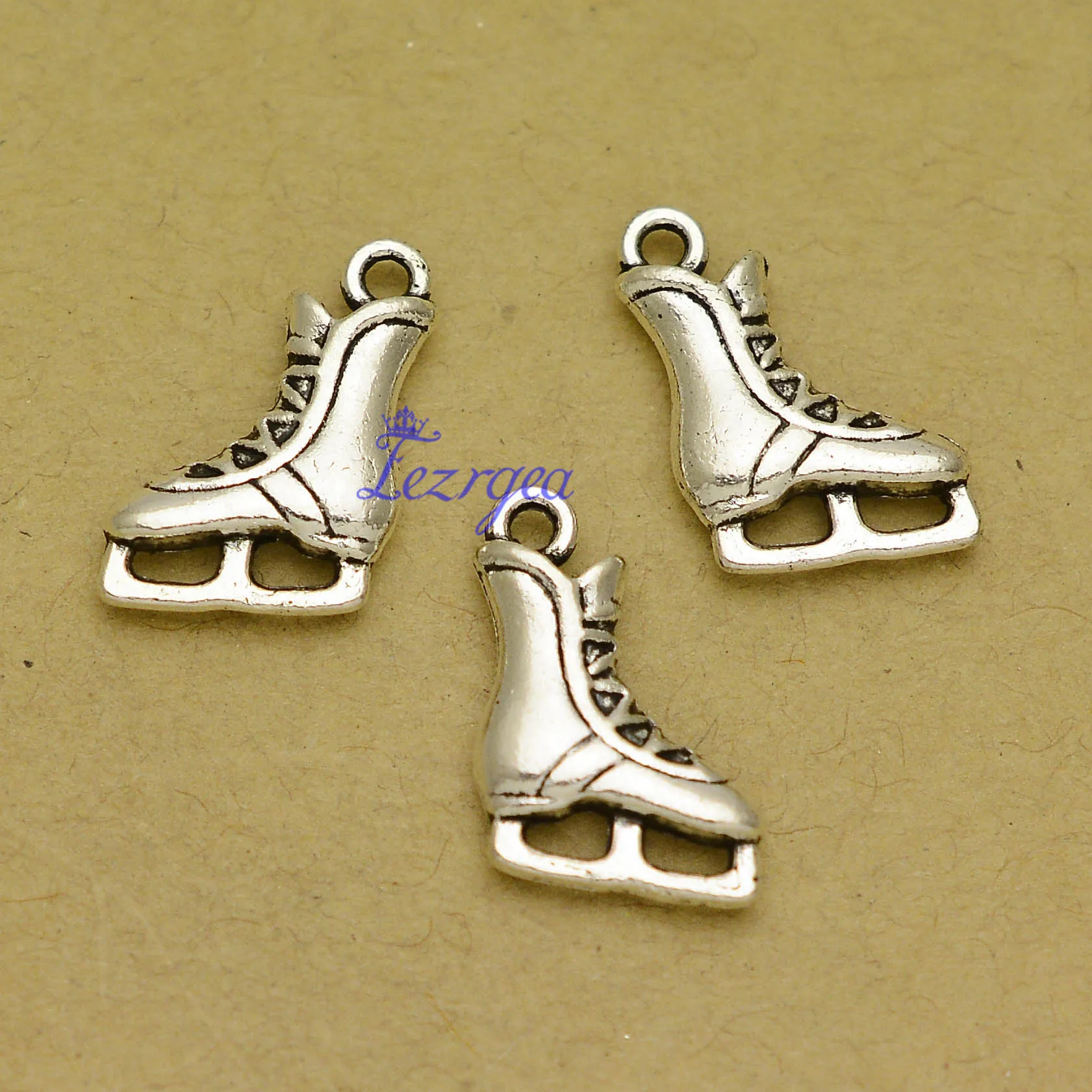20 шт./лот 17x12 мм скейт cham античные покрытые серебром коньки для обуви аксессуары