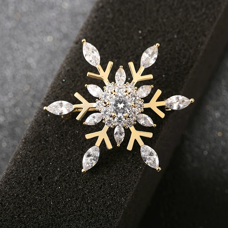 Броши «Снежинка» для женщин модные стразы кристалл воротник Праздничная свадебная брошь ювелирные изделия Аксессуары подарок элегантные женские броши