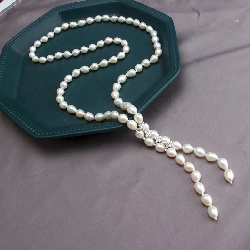 

Mid-length rice bead necklace 210326-41