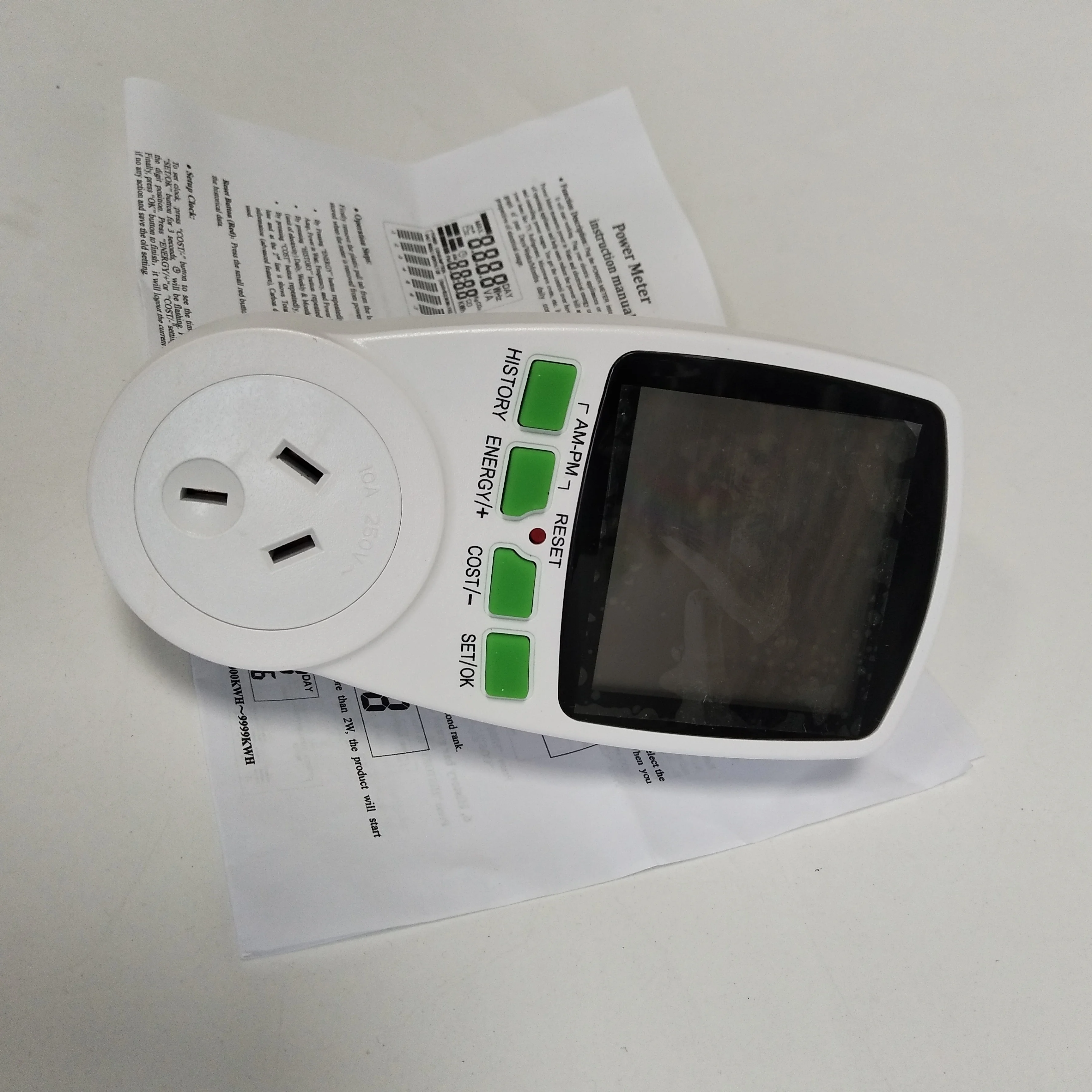 Цифровой измеритель мощности с ЖК-дисплеем вилка стандарта EU/US/UK/AU