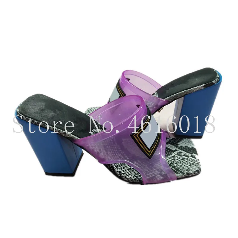 high heel pink Женские шлепанцы; прозрачные сандалии; шлепанцы; Дизайнерская обувь на высоком каблуке; женские сандалии из пвх; шлепанцы без задника; Роскошная Брендовая женская обувь - Цвет: high heel pink