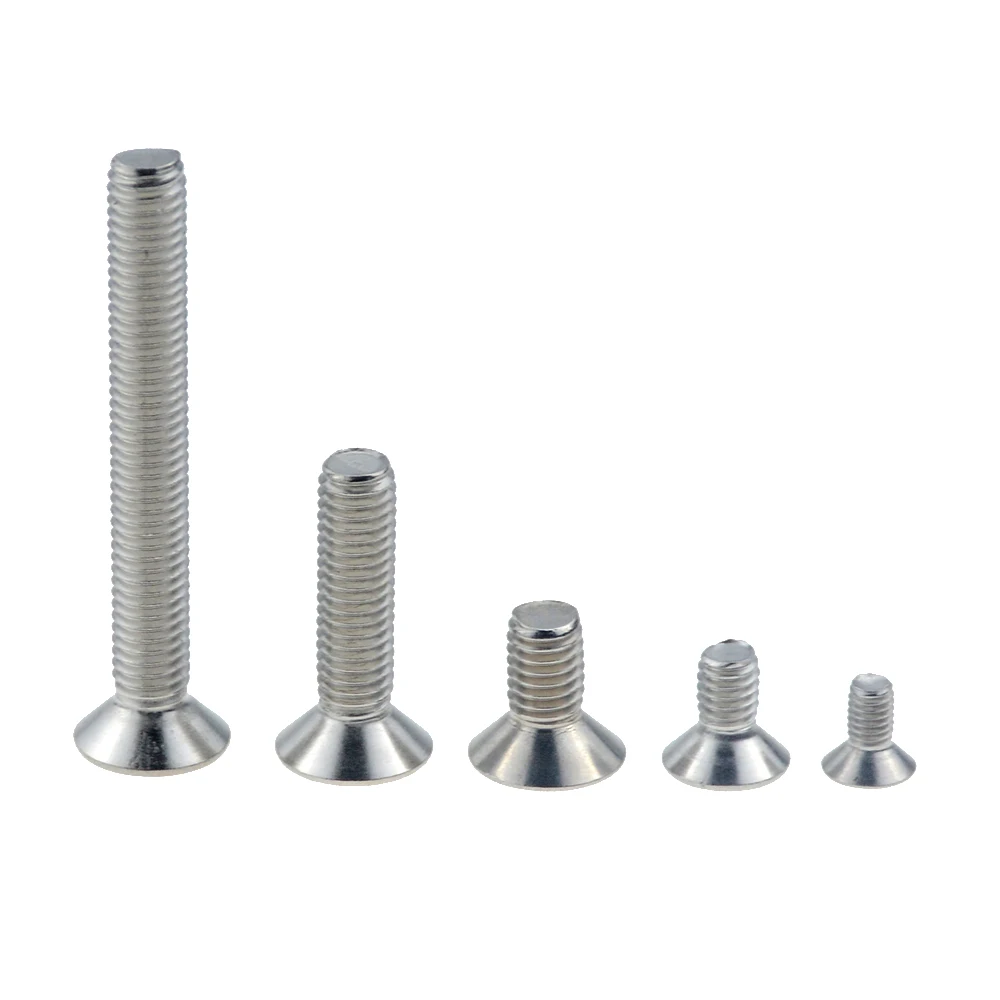 100PCS DIN7991 M2.5/M3/M4 flat head countersunk 304 Stainless Steel Hex Socket Head Cap Screw Bolts | Обустройство дома