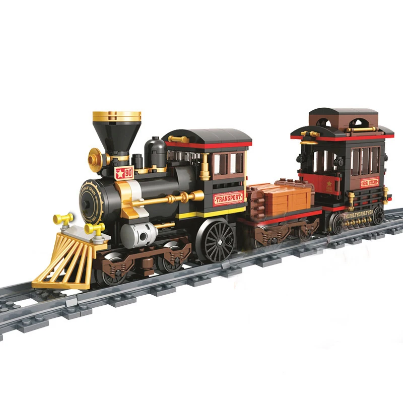 QWZ Новый создатель города поезд высокотехнологичных деревянная железная дорога