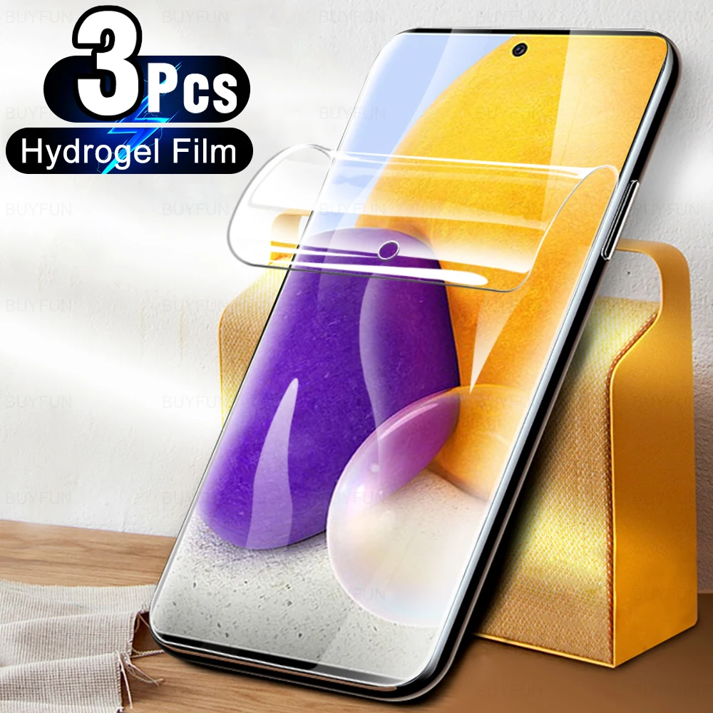 

3 шт полный клей Гидрогелевая пленка для Samsung Galaxy A72 A71 A70 A70s A7 2018 A750F защитный чехол на 72 5G 71 протектор экрана