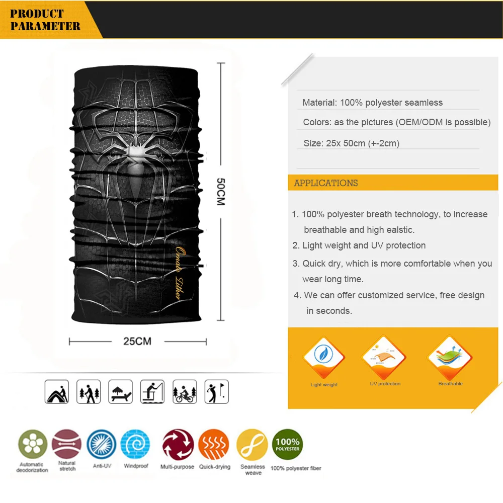 

Hiking Headband Bandana Mask Spider Snood Scarf Army Balaclava Bufanda Hombre Braga Cuello Sports Neck Warmer Facemask Ciclismo