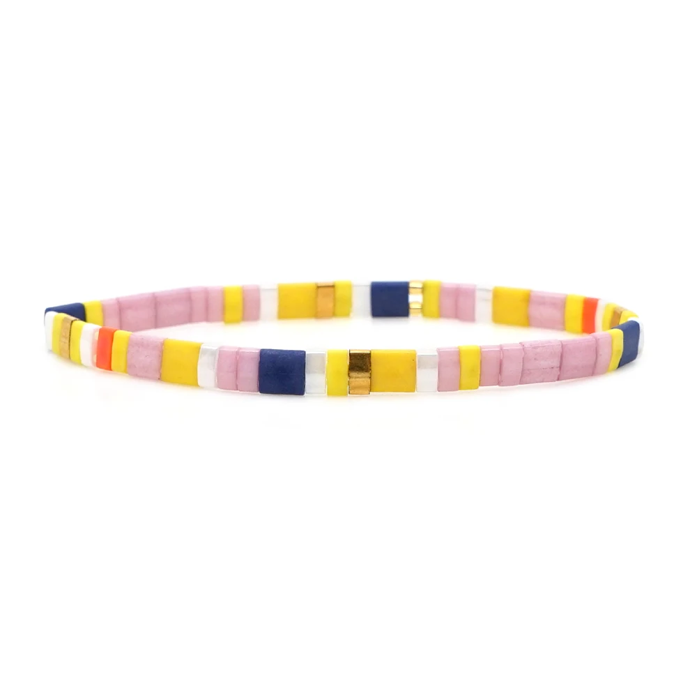 Go2boho MIYUKI браслет Радуга Тила бусины браслеты Pulseira Mujer женские ювелирные изделия Красочные богемные летние пляжные ручной работы - Окраска металла: MI-B190155A