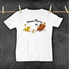 Детская футболка HAKUNA MATATA, летняя модная повседневная футболка с коротким рукавом и изображением короля льва, Корейская футболка Tumblr