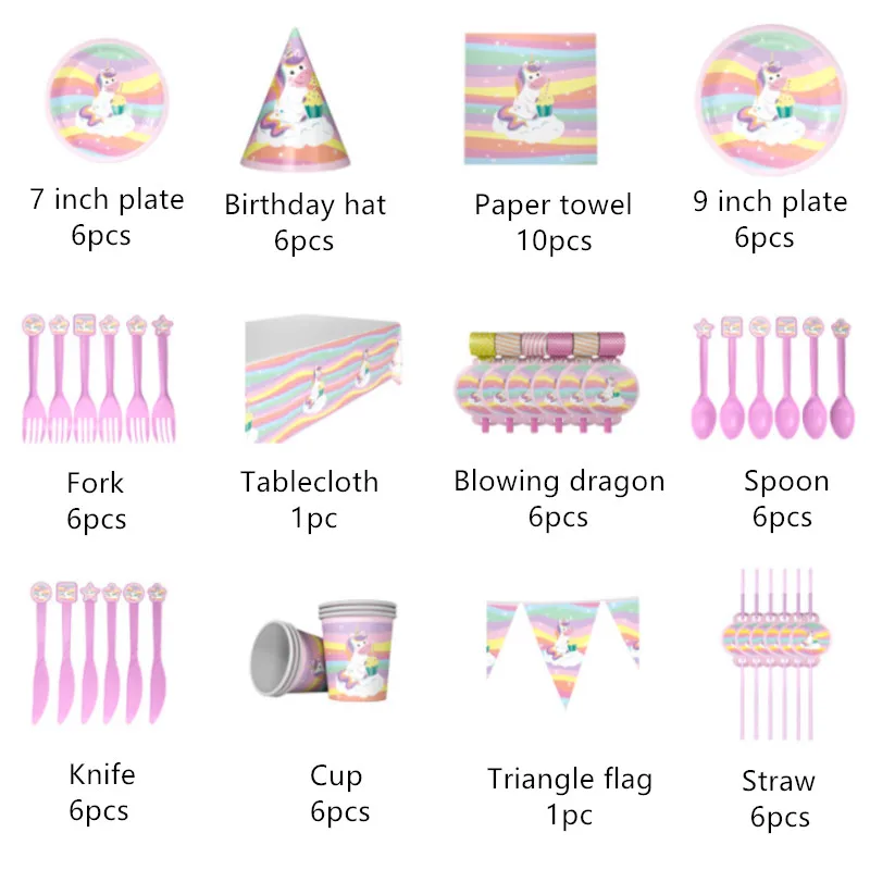 Набор одноразовой посуды для дня рождения украшения вечерние принадлежности