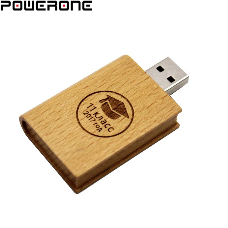 POWERONE деревянная книга USB флэш накопитель 4 ГБ 8 16 32 64 посуда карта памяти