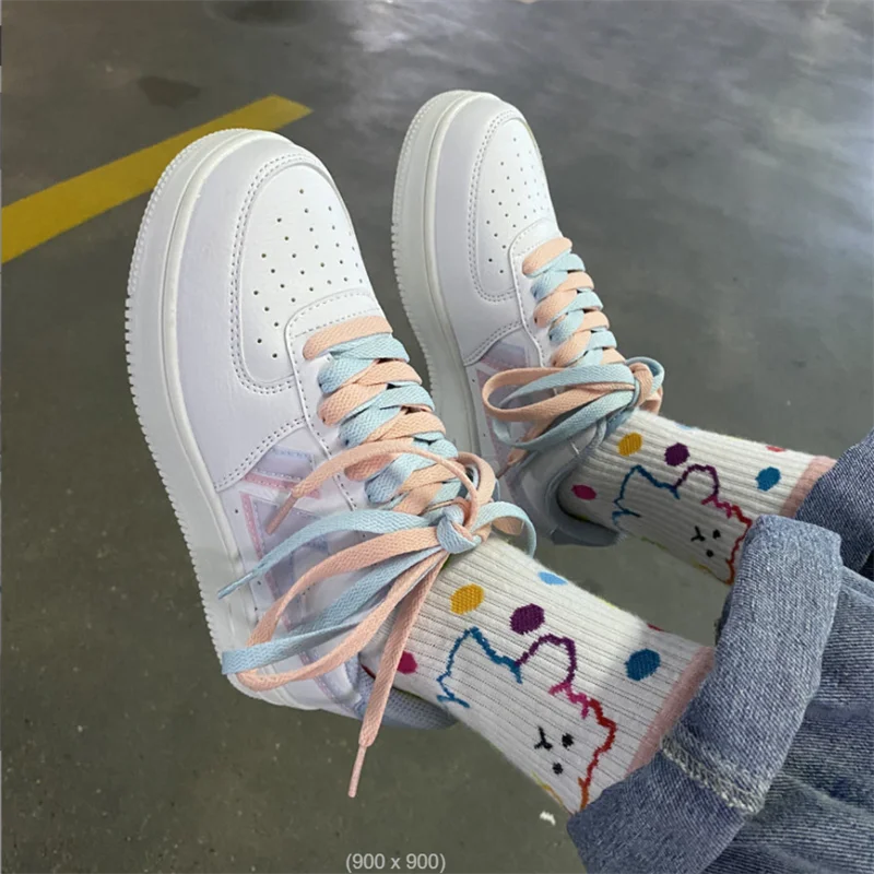 

New casual shoes Japanese college style soft sister mandarin duck small white shoes campus autumn casual sports board shoes