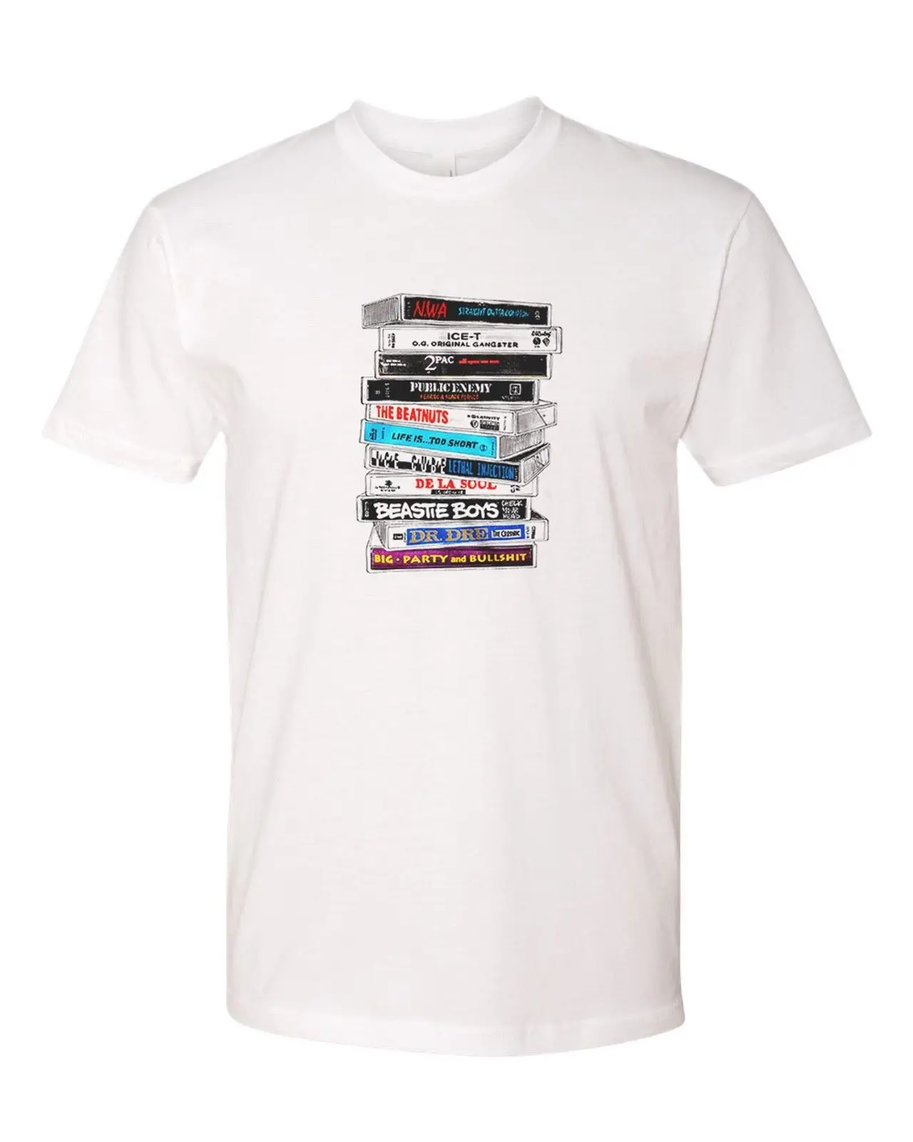 Старые школьные хип хоп кассетные ленты на заказ футболка новый SZ WHITE
