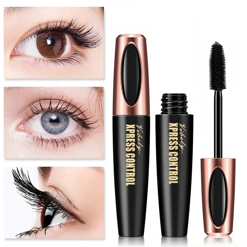 

4D Black Mascara Waterproof Natural Lashes Curling Thick Lengthening Fast Dry Fibers Mascara Brand Makeup Cosmetics