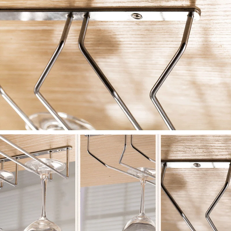 Полезный стеклянный шкаф для вина из нержавеющей стали подвесная вешалка бара