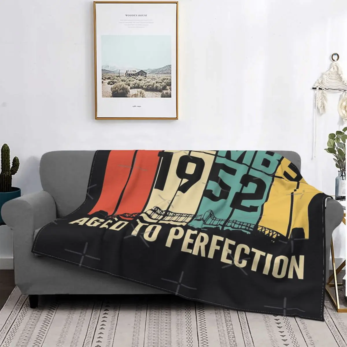 

Manta a cuadros para cama, colcha para sofra, 90 Kawaii, de diciembre de 1952