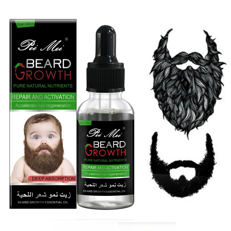 

Effective Men Beard Growth Serum Ginger Treatment Hair Loss Essence Beard Chest Hair Growth Longer Thicker Hair Nourish Care Kit