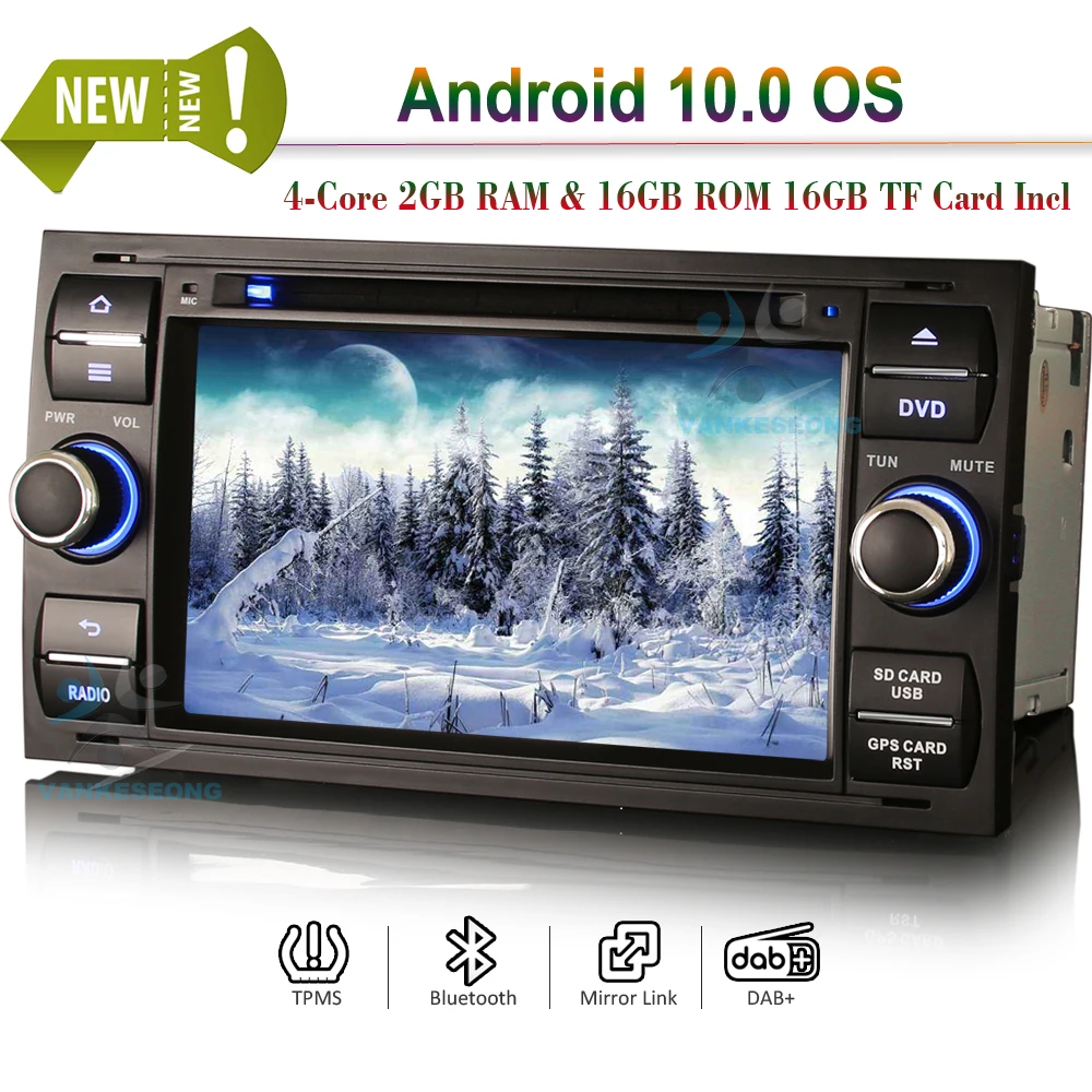 7 &quotAndroid 10 0 Авторадио автомобильный dvd плеер для Ford Focus Kuga Transit Galaxy Autoradio GPS DAB + Wifi 4G