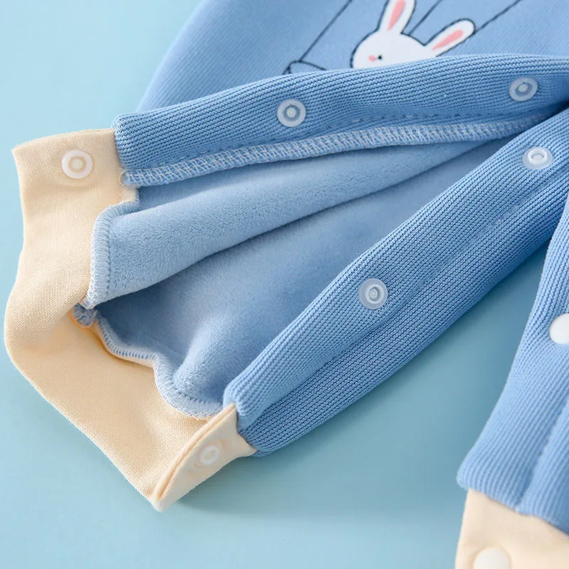 

Baby Romper Long Sleeve Newborn Infant Boy Girl Cotton Jumpsuit Clothes Outfit Costume Plus Velvet Winter Warm Cute Cartoon