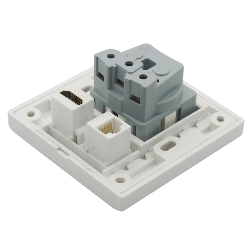 Европейская Волшебная 86 стильная HDMI V2.0 CAT6 RJ45 Коаксиальная F RG6 электрическая