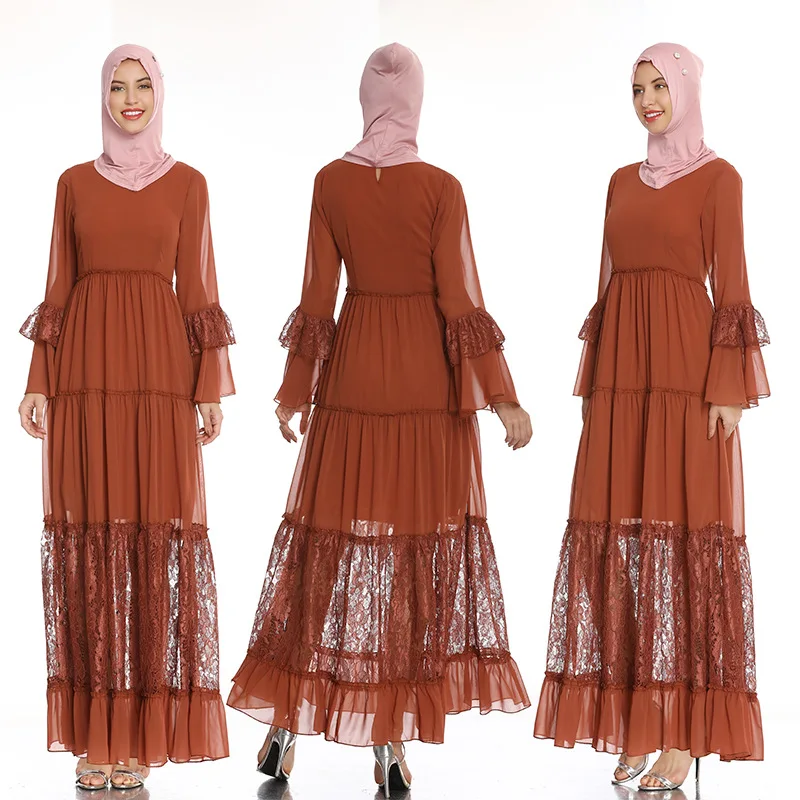 

Новинка Abaya Eid Mubarak Дубай мусульманское платье с круглым вырезом Средний Восток Абая пэчворк Abaya s мусульманское платье