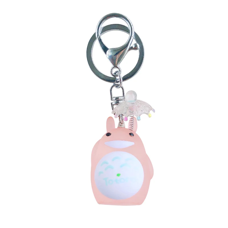 

New Korean cute cartoon luminous key ring pendant for lovers keychains anime keychain